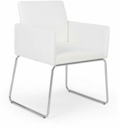 Bizzotto SIXTY fehér műbőr szék karfával V1