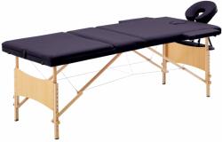 vidaXL Masă de masaj pliabilă, 3 zone, violet, lemn (110189)