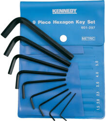 KENNEDY 1.5 - 10 mm hatszögkulcs készlet műanyag tasakban, 9 részes (KEN6012970K)