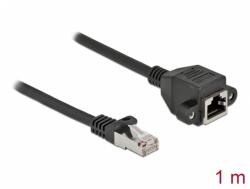 Delock Cablu prelungitor retea RJ45 S/FTP Cat. 6A 1m Negru, Delock 87001 (87001)