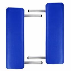 Masă de masaj pliabilă 2 părți cadru din aluminiu Albastru (110086)