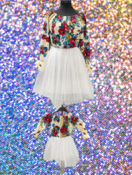 Ie Traditionala Kids Rochita fetite stilizata traditional cu tulle 2