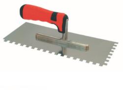 Bautool rozsdamentes, 6 x 6 mm-es fogazott glettvas, 280 x 130 mm, soft