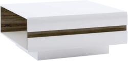 TEMPO KONDELA Dohányzóasztal, fehér extra magas fényű HG/trufla sonoma tölgy, LYNATET 69
