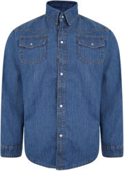 KAM Jeanswear Camasa de blugi albastra din bumbac - 1XL-2XL 3XL 4XL 5XL