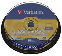 Verbatim DVD+RW Verbatim 4x, 4.7GB, 10buc, Spindle (43488)