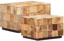 vidaXL Măsuțe de cafea, 2 buc. , design bloc, lemn brut de mango (286435) Masa de cafea