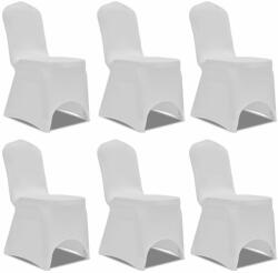 vidaXL Husă de scaun elastică, 6 buc. , alb (241197)