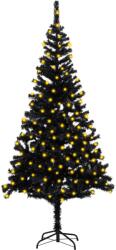 vidaXL Pom de Crăciun artificial cu LED-uri/suport, negru, 180 cm PVC (3077418)
