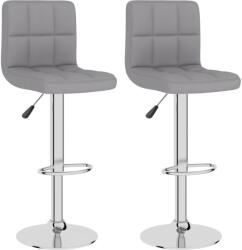 vidaXL Scaune de bar, 2 buc. , gri deschis, material textil (334239)