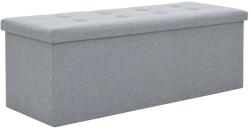 vidaXL Bancă depozitare pliabilă, aspect pânză 110x38x38cm gri deschis (247086)