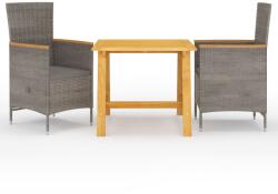 vidaXL Set de masă pentru grădină, 3 piese, gri (3068706) - vidaxl