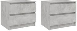 vidaXL Noptiere, 2 buc. , gri beton, 50x39x43, 5 cm, PAL (806202)