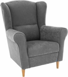 TEMPO KONDELA Füles fotel, szürke, CHARLOT