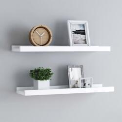 vidaXL Rafturi rame foto cu bordură, 2 buc. , alb, 60 x 9 x 3 cm, MDF (323929) Raft