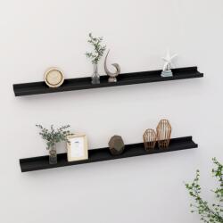 vidaXL Rafturi de perete, 2 buc. , negru, 100x9x3 cm (326665) Raft