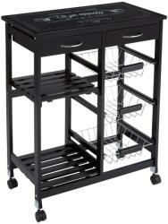 5five Simple Smart Masa bucatarie Gustaff, Lemn de pin negru, 65.5x35x81.5 cm Raft