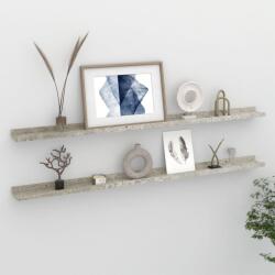 vidaXL Rafturi de perete, 2 buc. , gri beton, 115x9x3 cm (326703) Raft