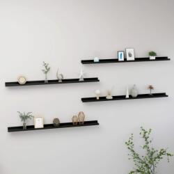 vidaXL Rafturi de perete, 4 buc. , negru, 115x9x3 cm (326671) Raft