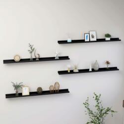 vidaXL Rafturi de perete, 4 buc. , negru, 100x9x3 cm (326670) Raft