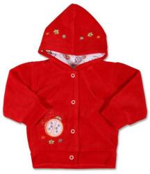 NEW BABY Plüss pulóver kapucnival piros 62 (3-6 h)