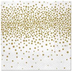 PAW Confetti (gold) papírszalvéta 33x33 cm, 20 db-os