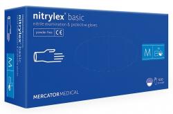 Mercator Medical Manusi examinare nitril, fara pudra, Basic, M, albastru 100 buc/cutie Nitrylex 123497 (123497)