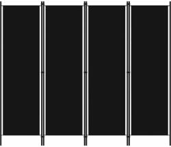 vidaXL fekete 4 paneles paraván 200 x 180 cm (320722) - vidaxl
