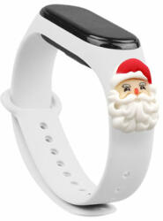 Strap Xmas karácsonyi óraszíj Xiaomi Mi Band 6 / Mi Band 5 fehér Mikulás