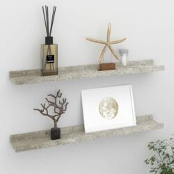 vidaXL Rafturi de perete, 2 buc. , gri beton, 60x9x3 cm (326700) Raft