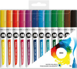 Markere pensula MOLOTOW Aqua Color Brush Basic 1, 12 buc/set