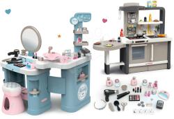 Smoby Set măsuță cosmetică electronică My Beauty Center 3in1 Smoby și bucătărie electronică cu apă curgătoare (SM320240-4)