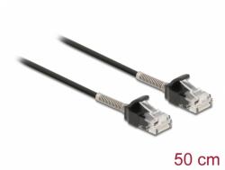 Delock Cablu de retea RJ45 UTP Cat. 6A cu protectie la indoire 0.5m Negru, Delock 87015 (87015)