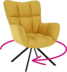 TEMPO KONDELA Dizájnos forgó fotel, sárga/fekete, KOMODO - kondela