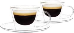 TEMPO KONDELA Ceaşcă termorezistentă pentru espresso cu farfurie, 2 buc. , 80 ml, HOTCOOL TYP 4 Pahar