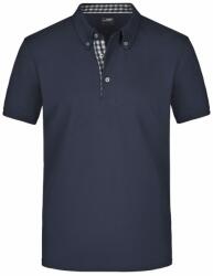 James & Nicholson (Daiber) Elegáns férfi galléros póló JN964 - Sötétkék / sötétkék / fehér | 3XL (1-JN964-1700714)