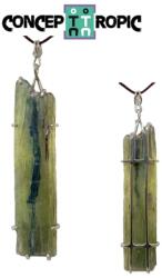  Pandantiv Cristal Natural Kyanit Bicolor Verde si Albastru cu Argint 925 - 69x15x7 mm