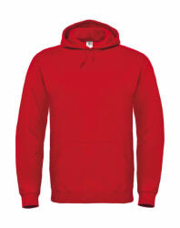 B&C Collection Férfi kapucnis hosszú ujjú pulóver B and C ID. 003 Cotton Rich Hooded Sweatshirt S, Piros