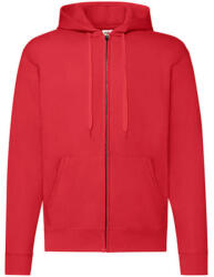Fruit of the Loom Férfi Pulóver Kapucnis Hosszú ujjú Fruit of the Loom Classic Hooded Sweat Jacket - S, Piros