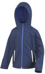 Result Gyerek Kabát Kapucnis Hosszú ujjú Result Kids TX Performance Hooded Softshell Jacket -XS (3-4), Sötétkék/Királykék