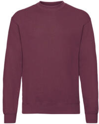 Fruit of the Loom Uniszex Pulóver Hosszú ujjú Fruit of the Loom Classic Set In Sweat - XL, Burgundi vörös