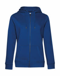 B&C Collection Női kapucnis hosszú ujjú pulóver B and C QUEEN Zipped Hooded /women S, Királykék