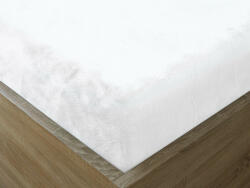 Goldea cearceaf de pat din micropluș cu elastic - alb 180 x 200 cm