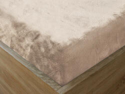 Goldea cearceaf de pat din micropluș cu elastic - bej închis 90 x 200 cm