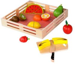 Tooky Toy Szeletelhető fa gyümölcsök piknik rekeszben (TKI014)