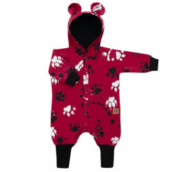 NEW BABY Baba pamut kezeslábas kapucnival fülekkel New Baby mancsát sötét rózsaszín - pindurka - 15 490 Ft