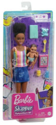 Mattel Barbie - Bébiszitter Skipper színes felsőben kisbabával
