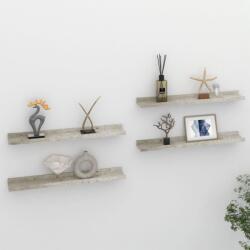 vidaXL Rafturi de perete, 4 buc. , gri beton, 60x9x3 cm (326705) Raft