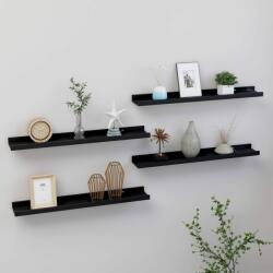 vidaXL Rafturi de perete, 4 buc. , negru, 60x9x3 cm (326668) Raft