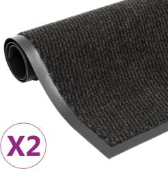 vidaXL 2 db fekete négyszögletes bolyhos szennyfogó szőnyeg 40 x 60 cm (3051602) - vidaxl